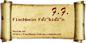 Fischbein Fábián névjegykártya